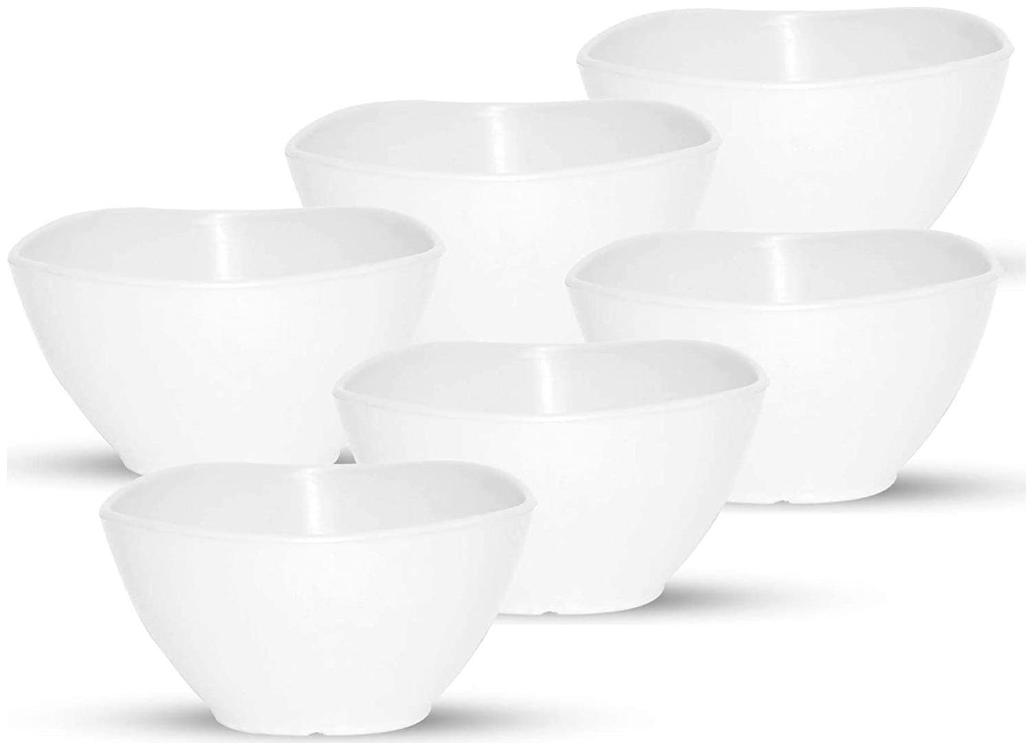 

Milton Square Round Melamine Veg Bowl Set of 6 White