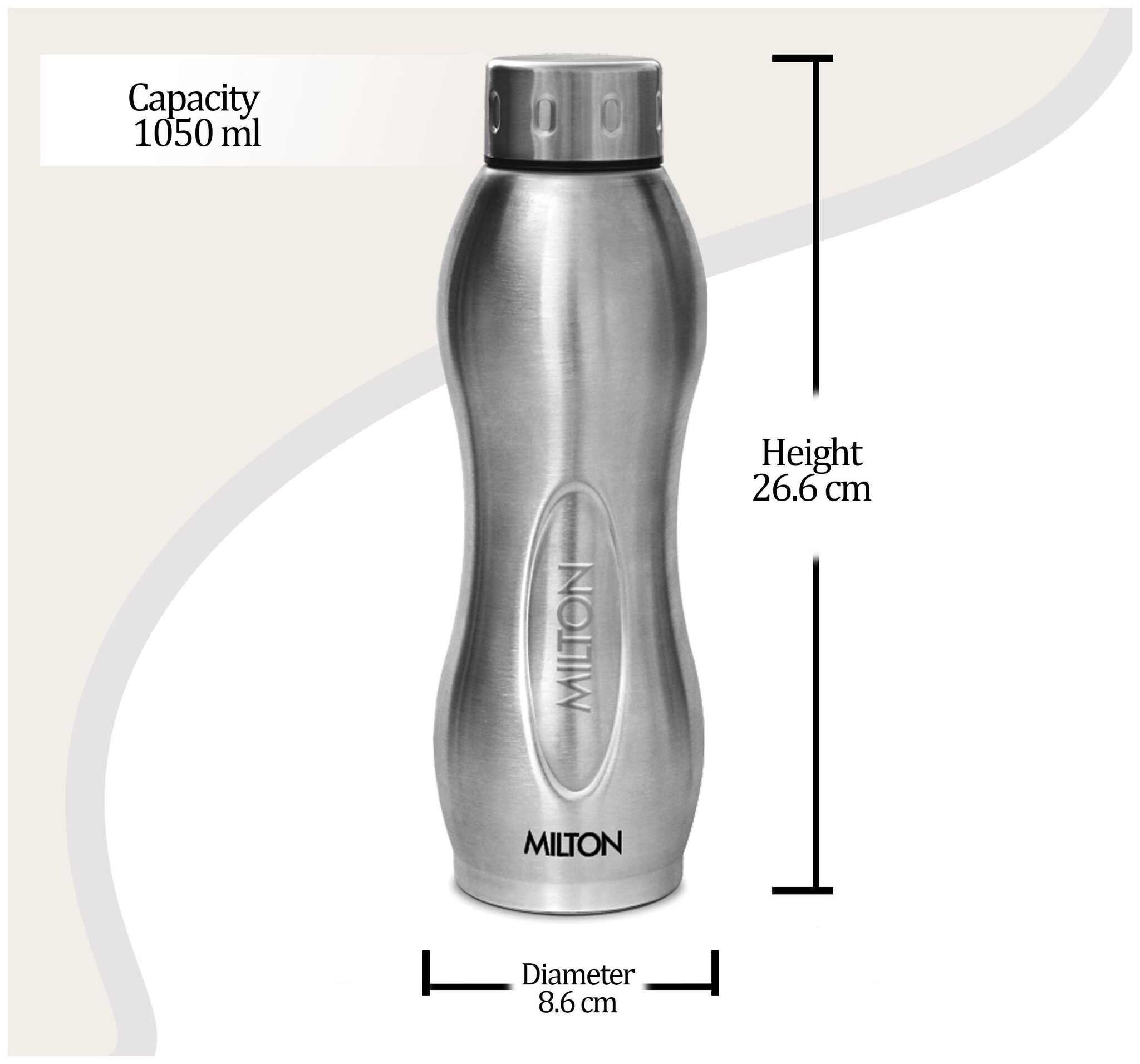 

Milton STEEL I GO DELUXE 1100 1L Thermosteel Flask Silver