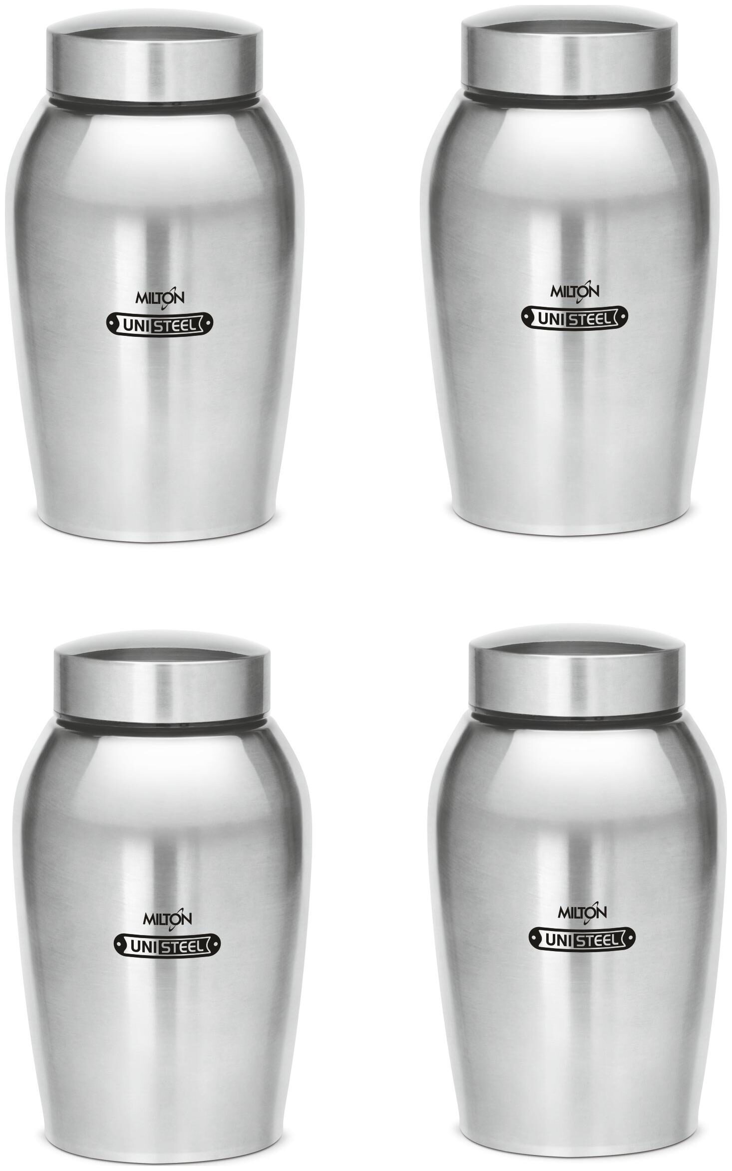 

Milton Steelex Air Tight Stainless Steel Container Jar 1100 ml Set Of 4 Silver