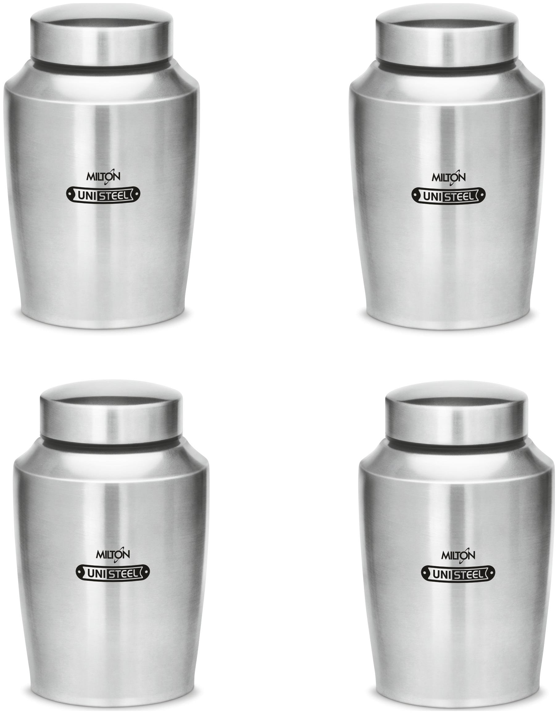 

Milton Steelex Air Tight Stainless Steel Container Jar 1200 ml Set Of 4 Silver
