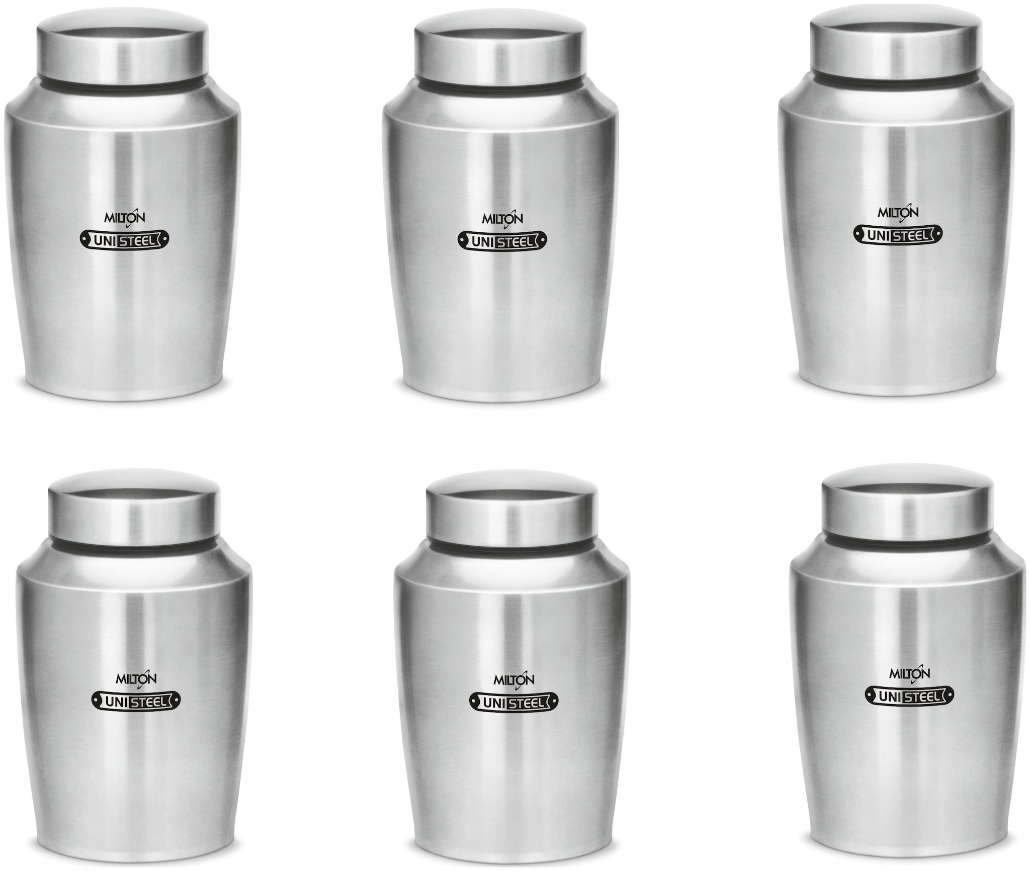 

Milton Steelex Air Tight Stainless Steel Container Jar 1200 ml Set Of 6 Silver