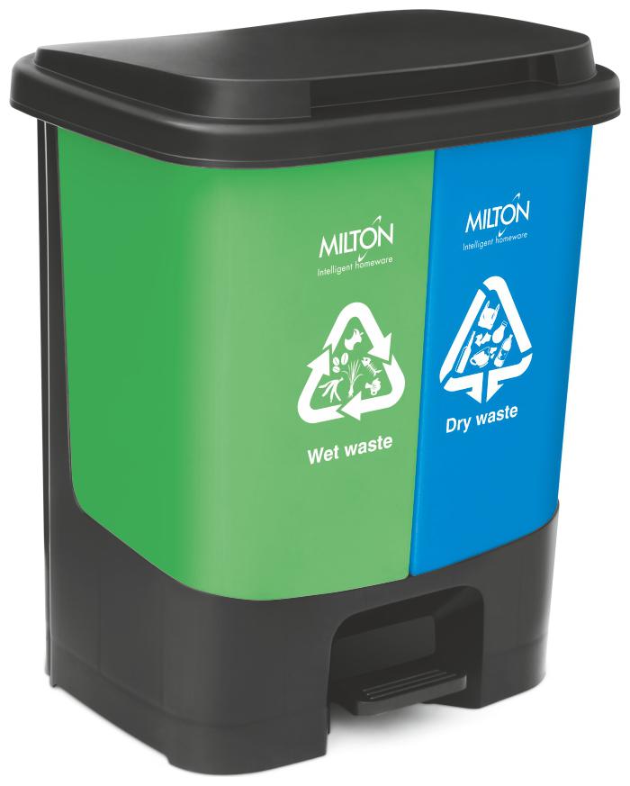 

Milton Twin Bin 35 Wet and Dry Garbage Waste Pedal Bin 34 Litters