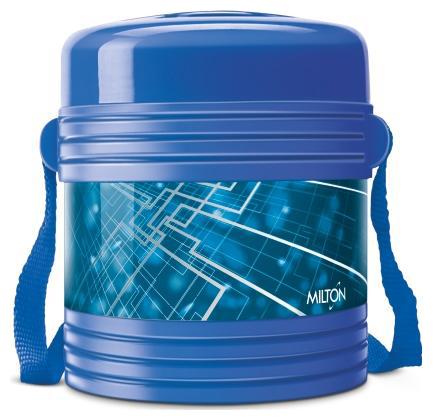 

Milton Vector Deluxe 2 Leak Proof Airtight Insulated Lunch Box With 2 Steel Containers Blue