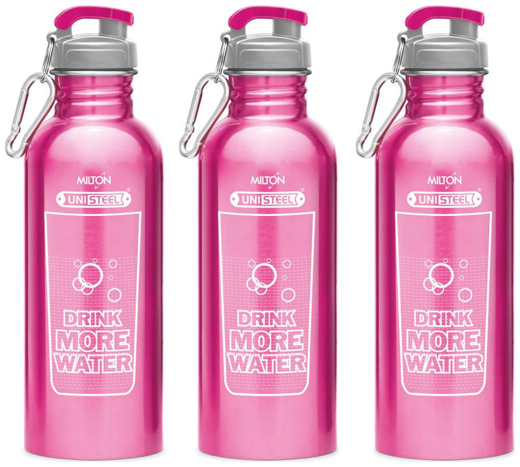 

Milton Virtue Stainless Steel Fridge Water Bottle 750 ml Set Of 3 Pink