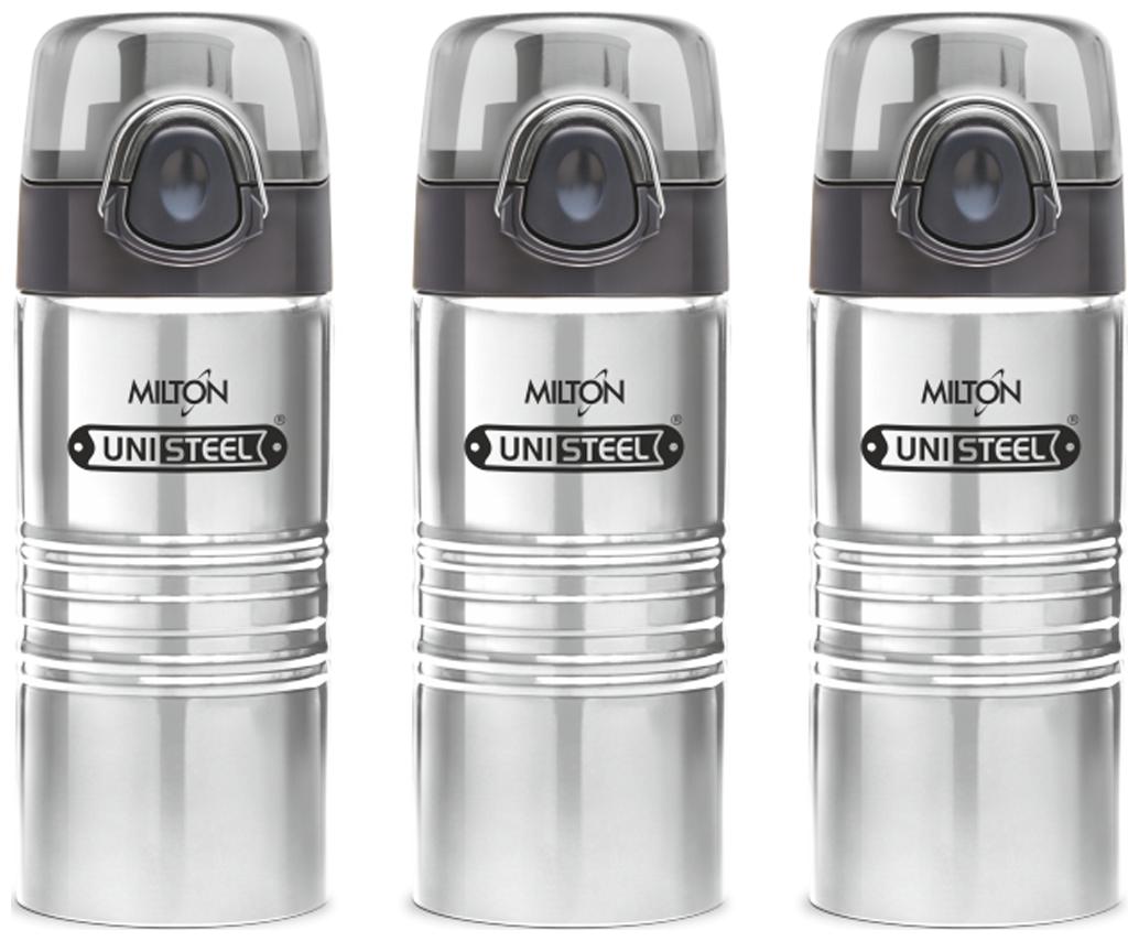 

Milton Vogue Stainless Steel Fridge Water Bottle 500 ml Set Of 3 Silver