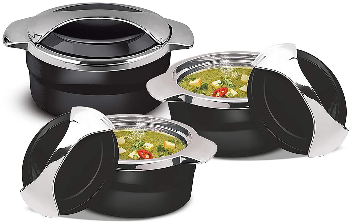 

Milton Zest Jr Casseroles Gift Set of 3 Black