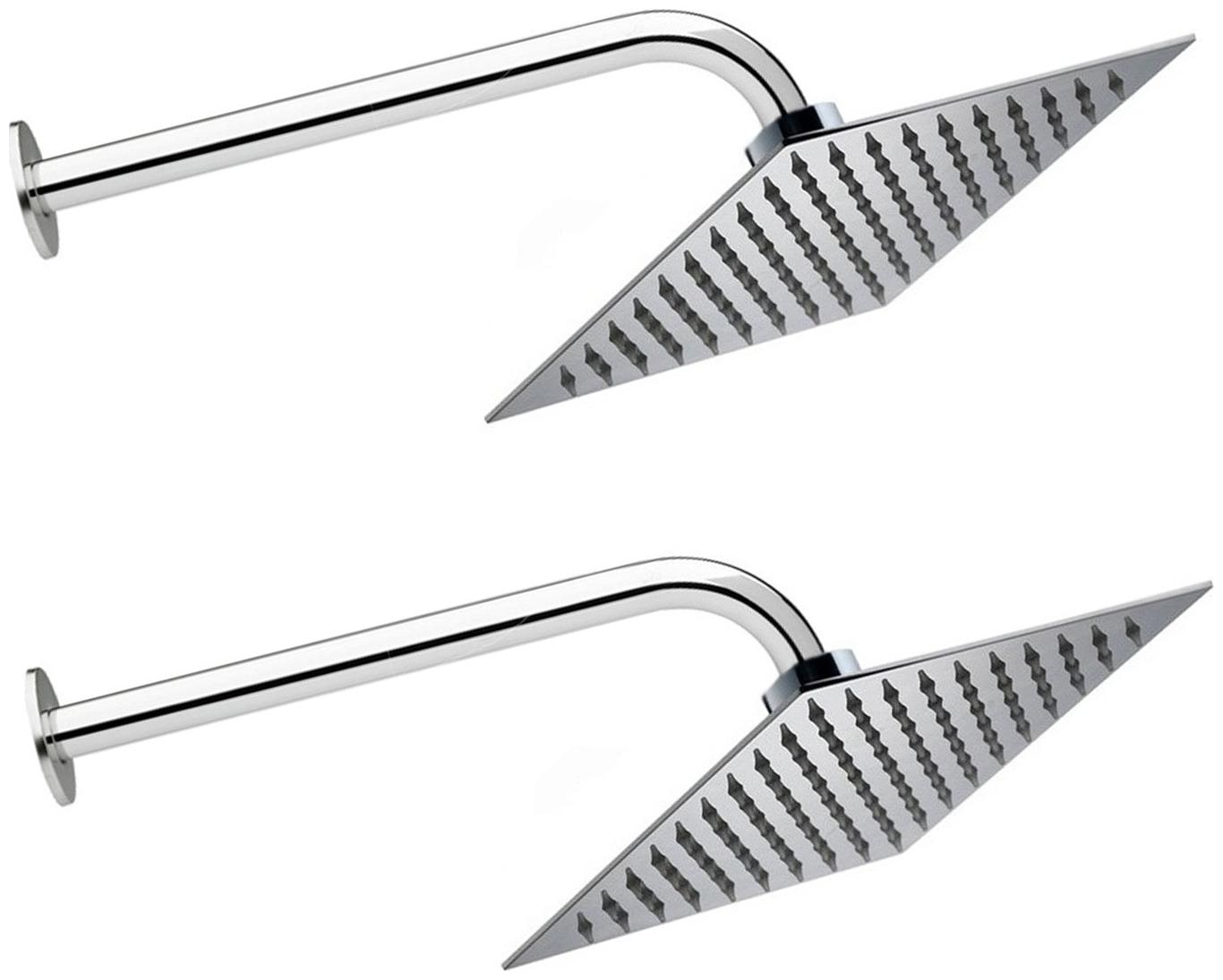 

Mily 12X12 (12inch) ULa Slim Rain Shower Head With 18inch Round Arm -Pack Of 2