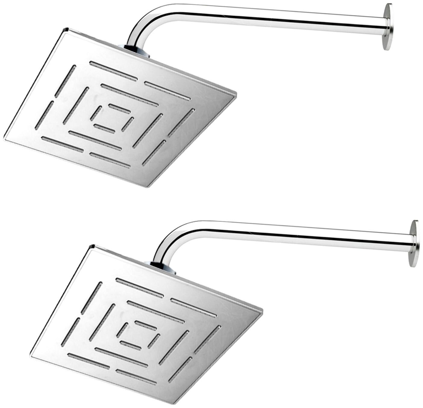 

Mily 6X6 (6inch) Maze Rain Shower Head With 15inch Round Arm -Pack Of 2