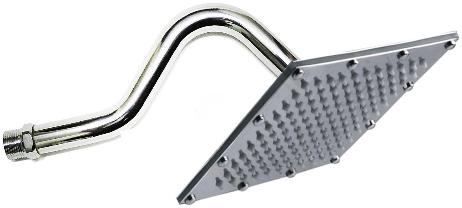 

Mily 8X8 (8inch) Sandwich Rain Shower Head With 12inch S-Type Arm