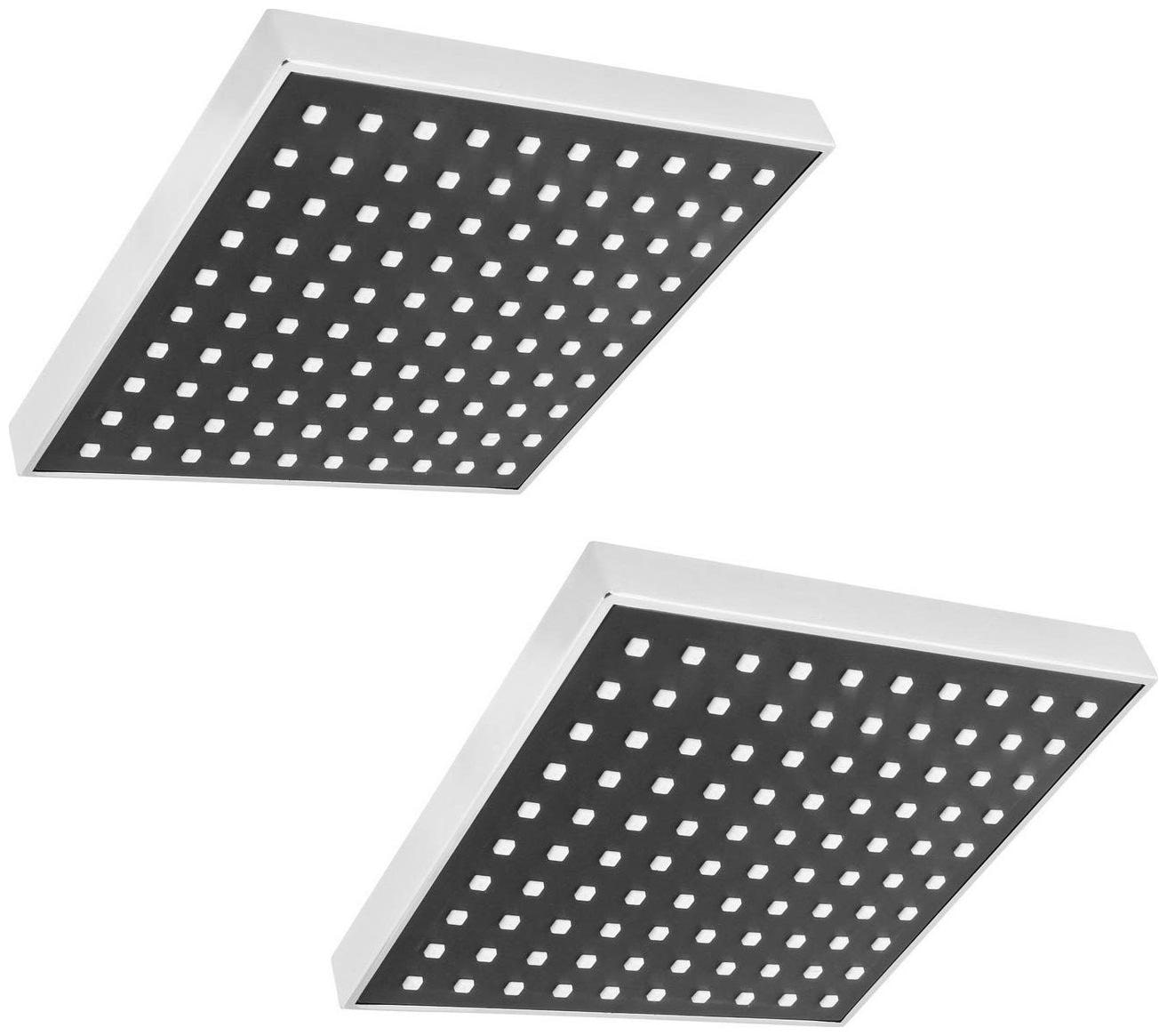

Mily 8X8 (8Inch) Square Heavy ABS Rain Shower Head Without Arm -Pack Of 2