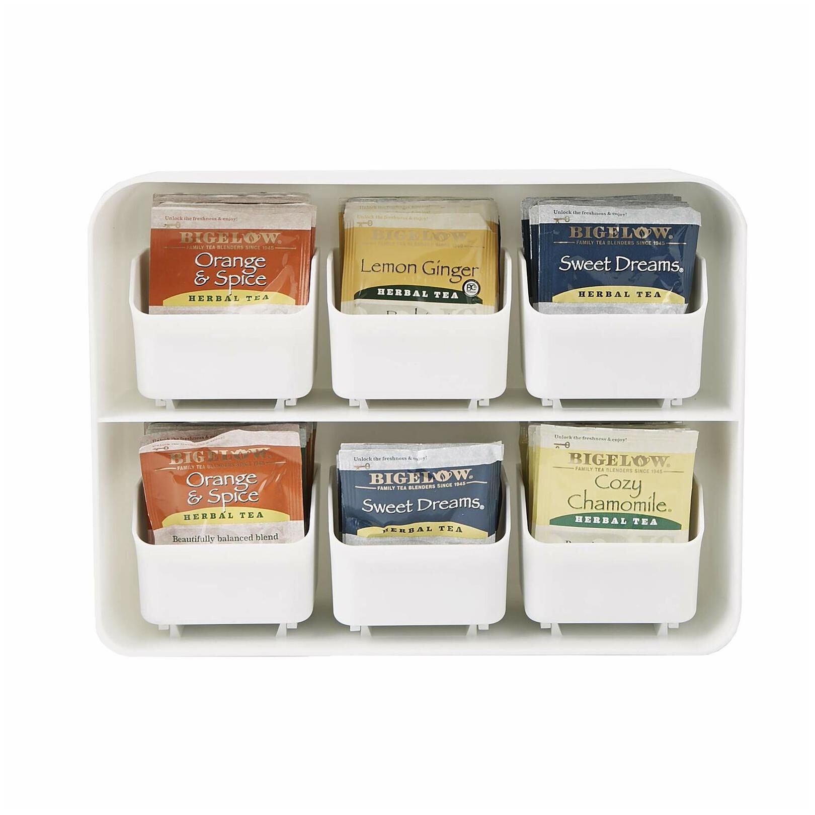 

Mind Reader 6 Drawer Tea Bag Holder and Organizer White