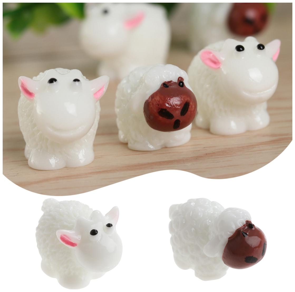 

Mini Sheep Micro Fairy Garden Miniatures for Home Garden Decor - (10 pcs Set)