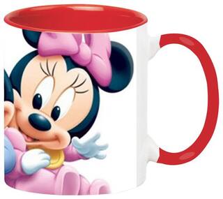 Minnie Mickey Mouse Coffee Mug - Birthday Gift for Kids Ceramic Black Mug by Ashvah-Mug-1783-Red