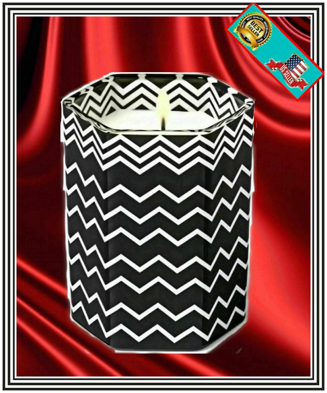 

MISSONI TARGET CANDLE Black and White Zig Zag Glass Jar - Amberwood Jasmine