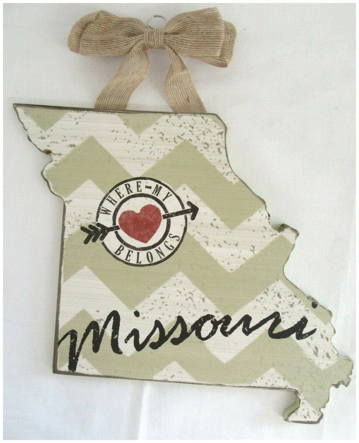 

Missouri Where My Heart Belongs Wood Sign Home Decor