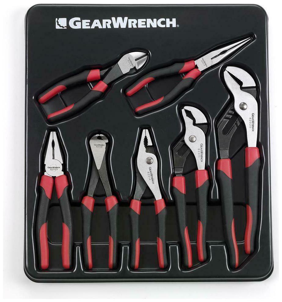 

Mixed Pliers Solid Style Forged Plastic Coated Handles Set Ergonomic Alloy 7 PCS
