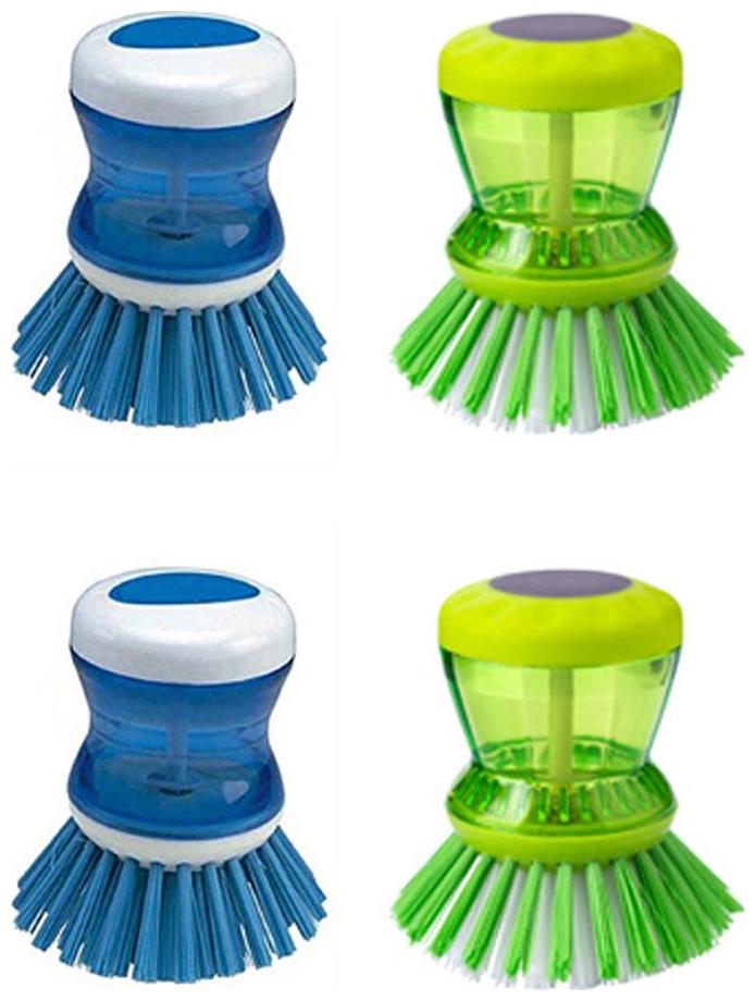 

Mixoma Magic Cleaning Brush with Liquid Soap Dispenser Assorted Colors (Set of 4Pcs)