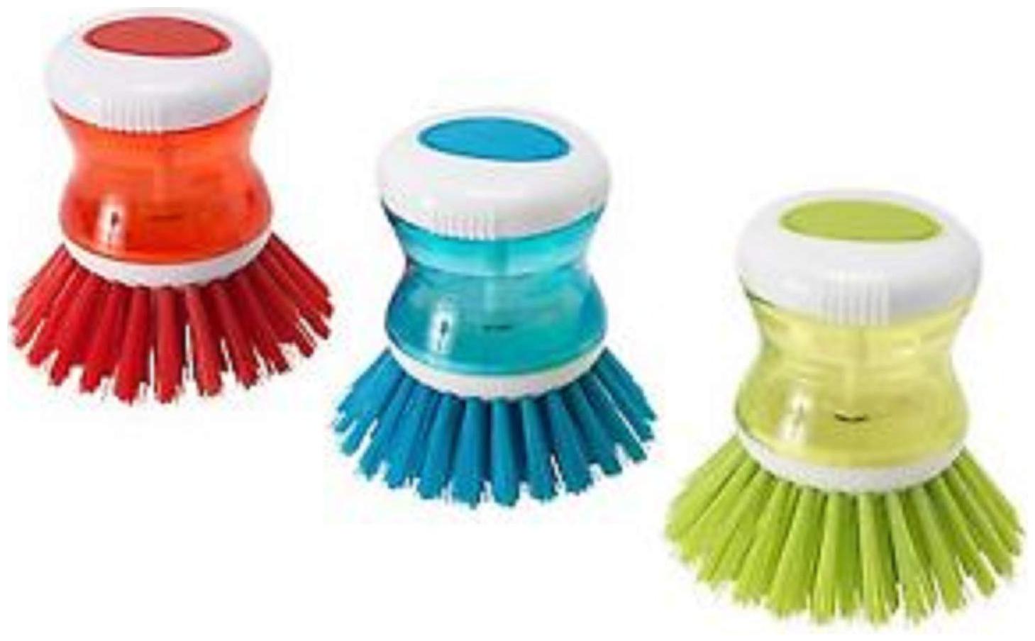 

Mixoma Premium Quality Super Cleaning Brush with Liquid Soap Dispenser Assorted Colors (3Pc)