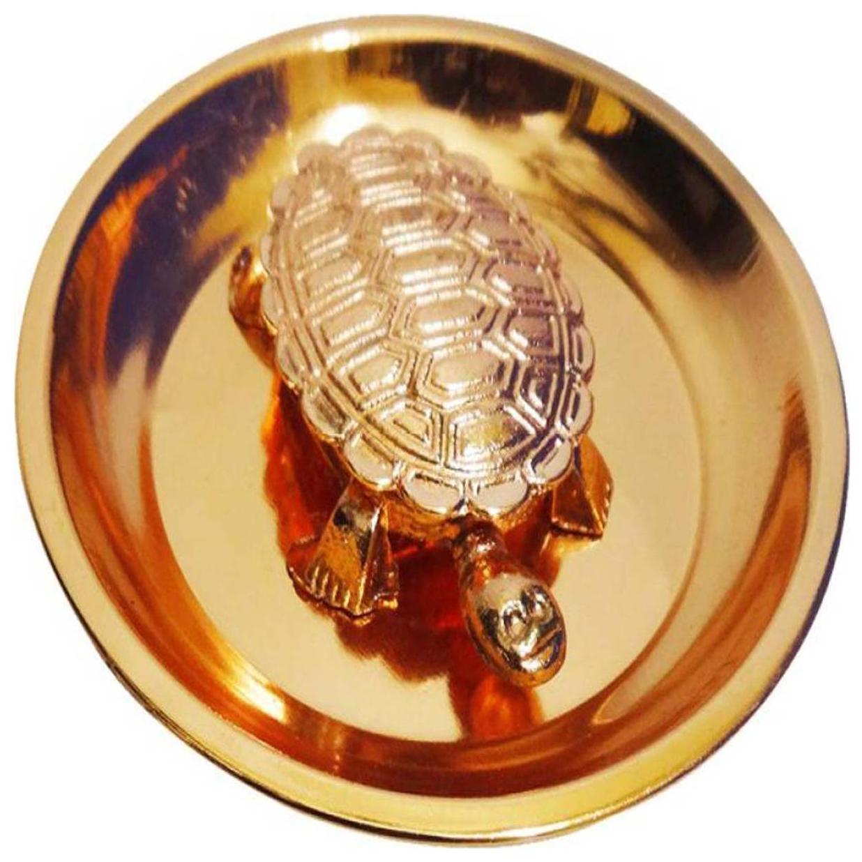 

Mobidezire Feng Shui Subh Wish Bronze Turtle With Plate Pack-1