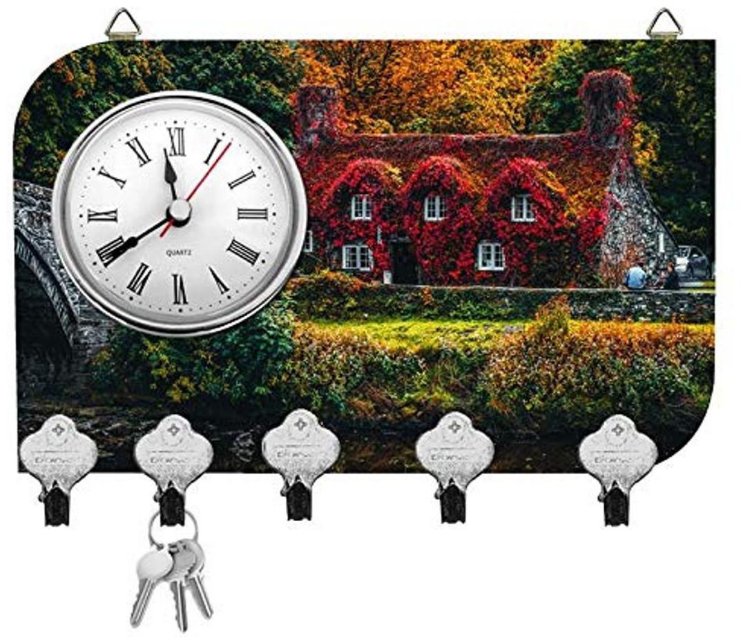 

Molika Fancy Key Holder With Clock Wall Mounted Fancy Key Holder