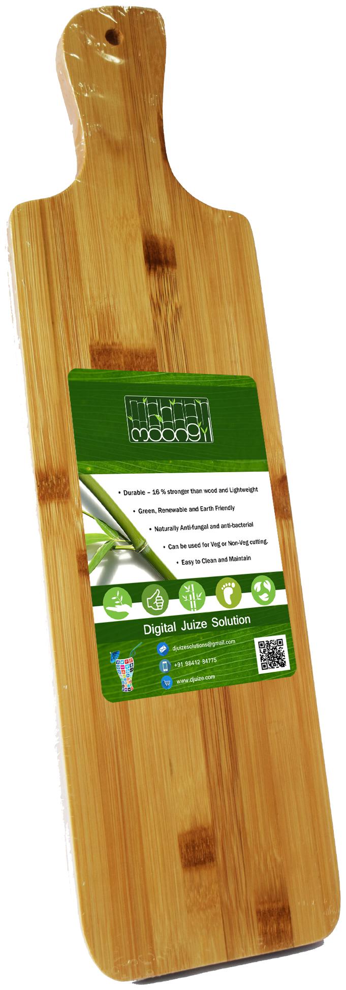 

Moongil Cutting and Chopping Bamboo Wood board best for vegetable and meat cutting Great accessory for kitchen - Long Bat