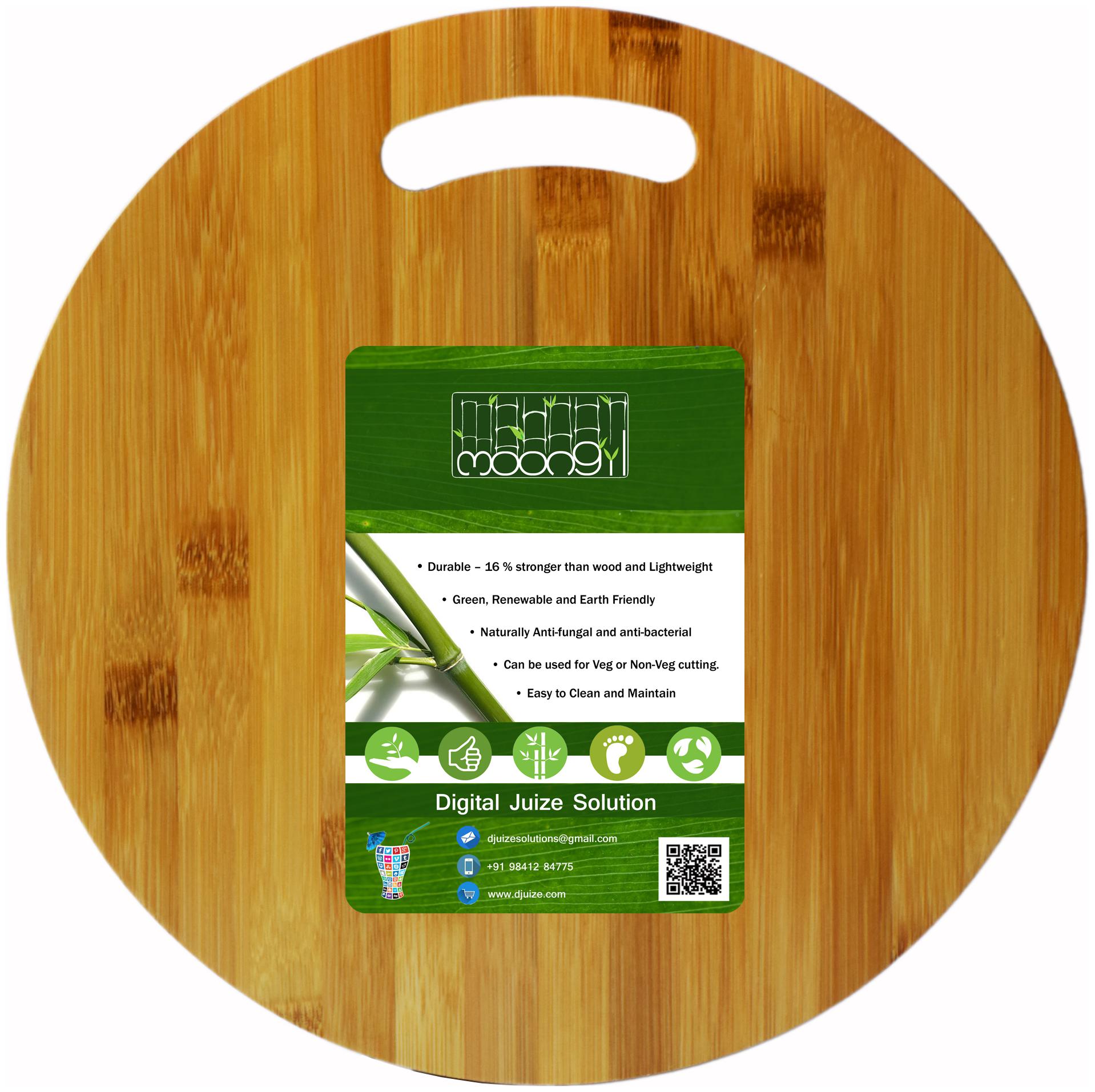 

Moongil Cutting and Chopping Bamboo Wood board best for vegetable and meat cutting Great accessory for kitchen - Circle Handle Cutting