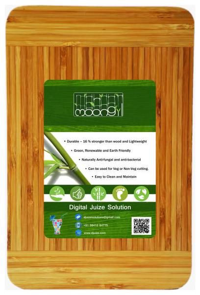 

Moongil Cutting and Chopping Bamboo Wood board best for vegetable and meat cutting Great accessory for kitchen - Two Colour Full Piece