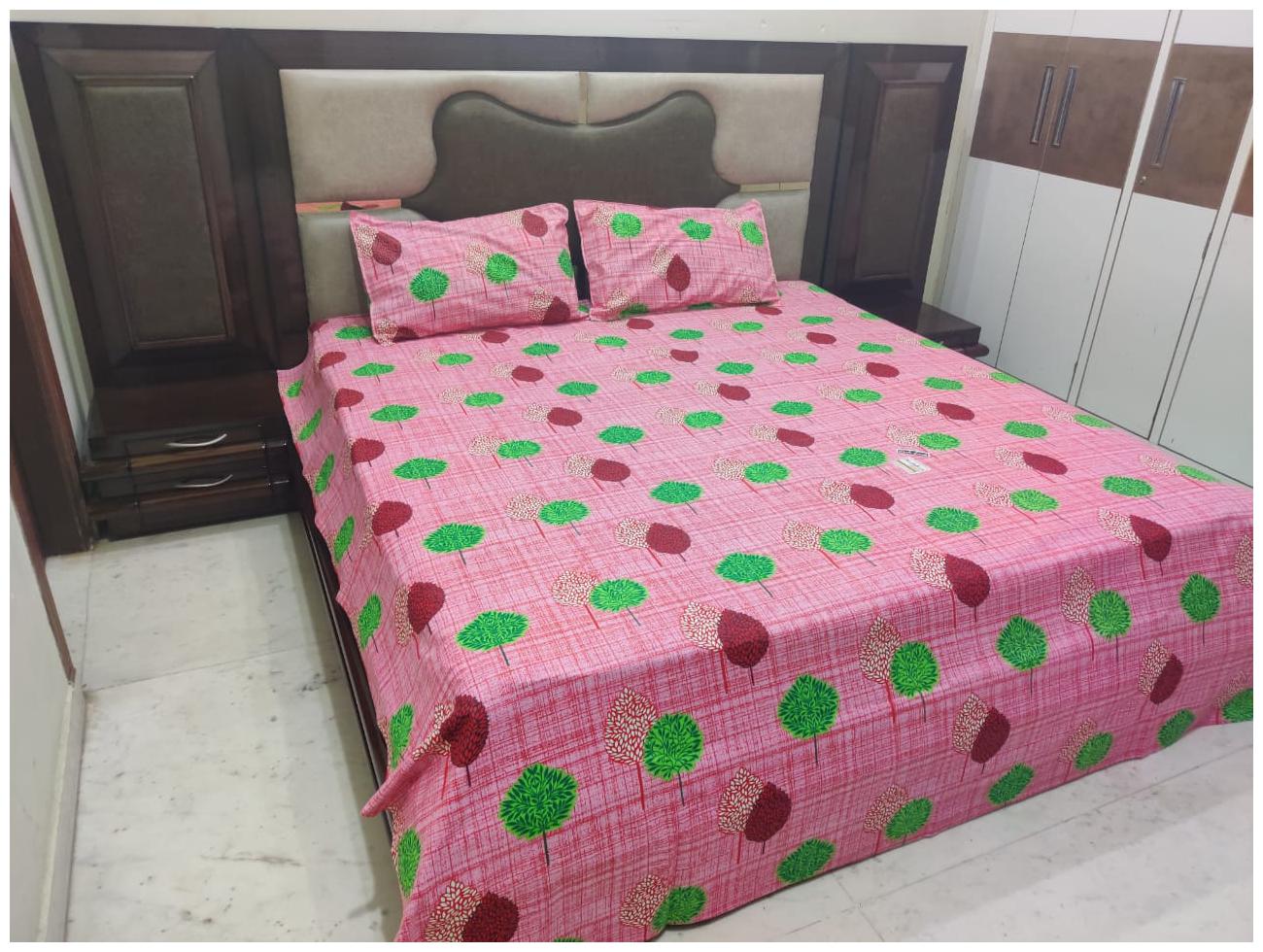 

Morado Cotton Floral Double Size Bedsheet 144 TC ( 1 Bedsheet With 2 Pillow Covers Multi )