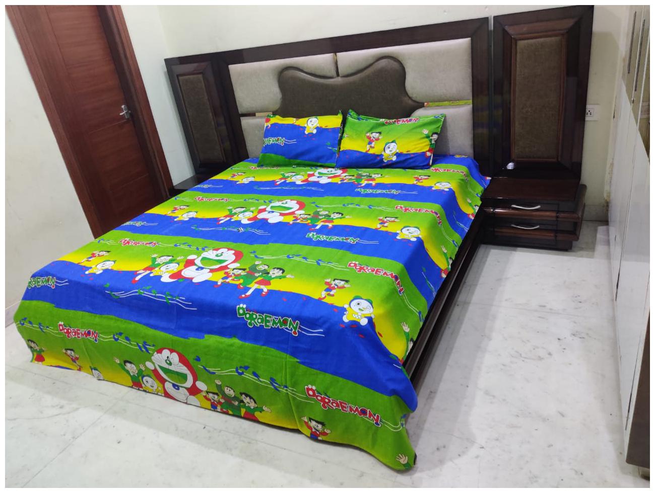 

Morado Cotton Kids Double Size Bedsheet 144 TC ( 1 Bedsheet With 2 Pillow Covers Multi )