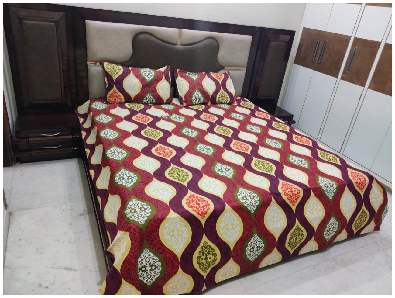 

Morado Cotton Floral Double Size Bedsheet 144 TC ( 1 Bedsheet With 2 Pillow Covers Multi )