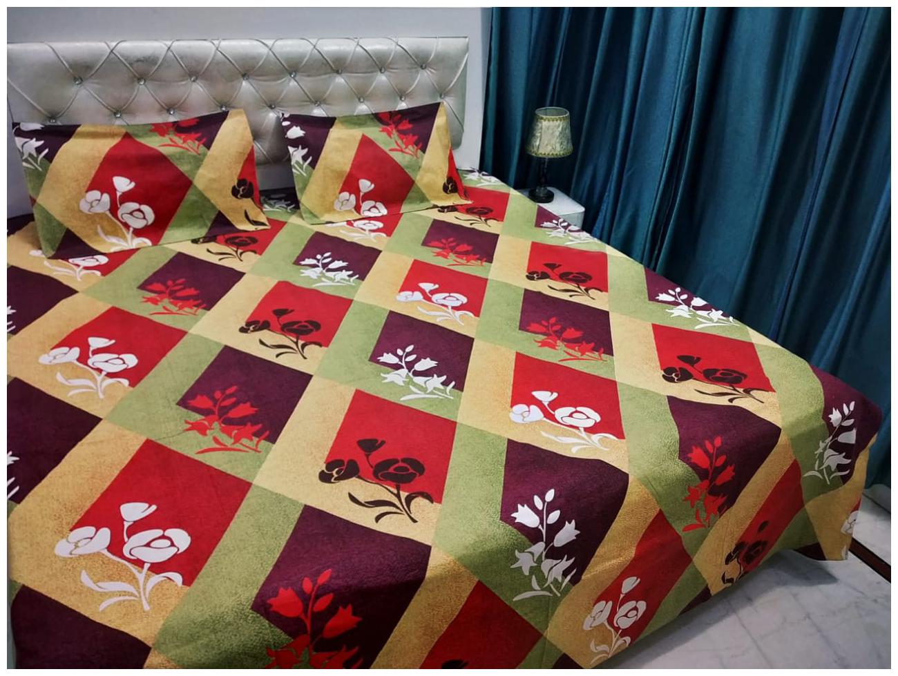 

Morado Cotton Floral Double Size Bedsheet 144 TC ( 1 Bedsheet With 2 Pillow Covers Multi )
