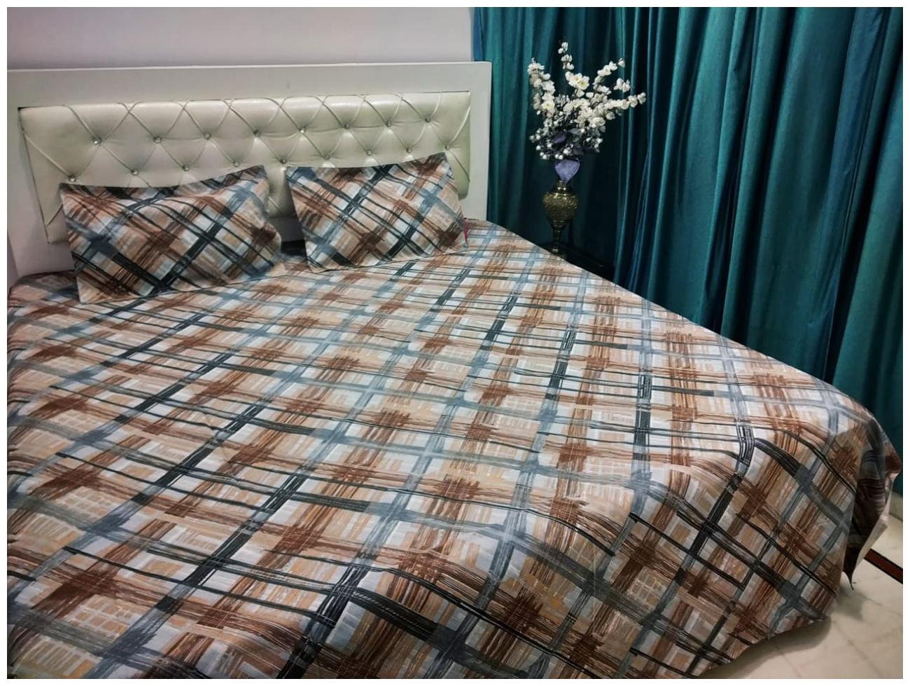 

Morado Cotton Abstract Double Size Bedsheet 144 TC ( 1 Bedsheet With 2 Pillow Covers Multi )