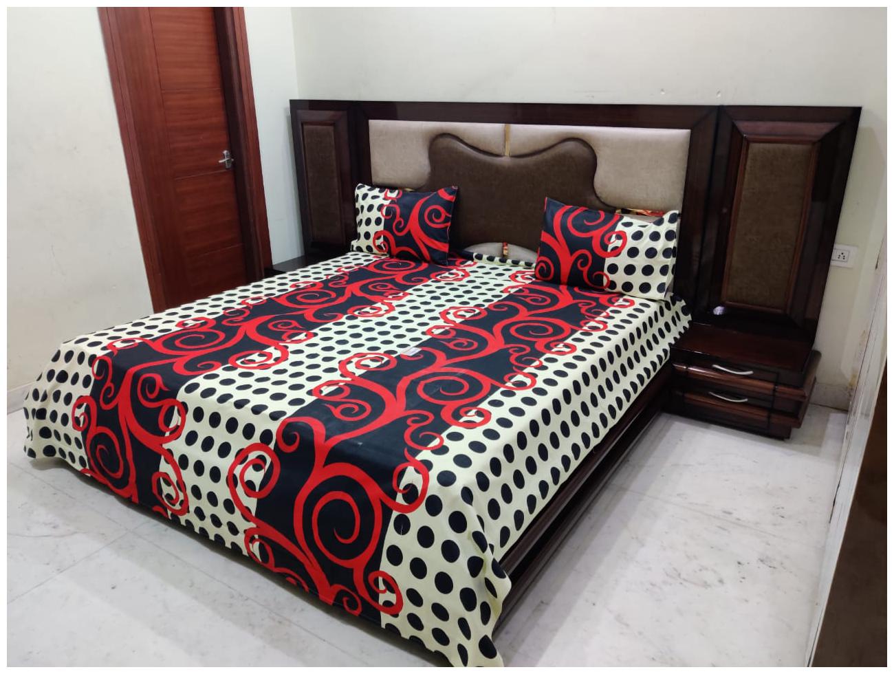 

Morado Cotton Polka Dot Double Size Bedsheet 144 TC ( 1 Bedsheet With 2 Pillow Covers Multi )