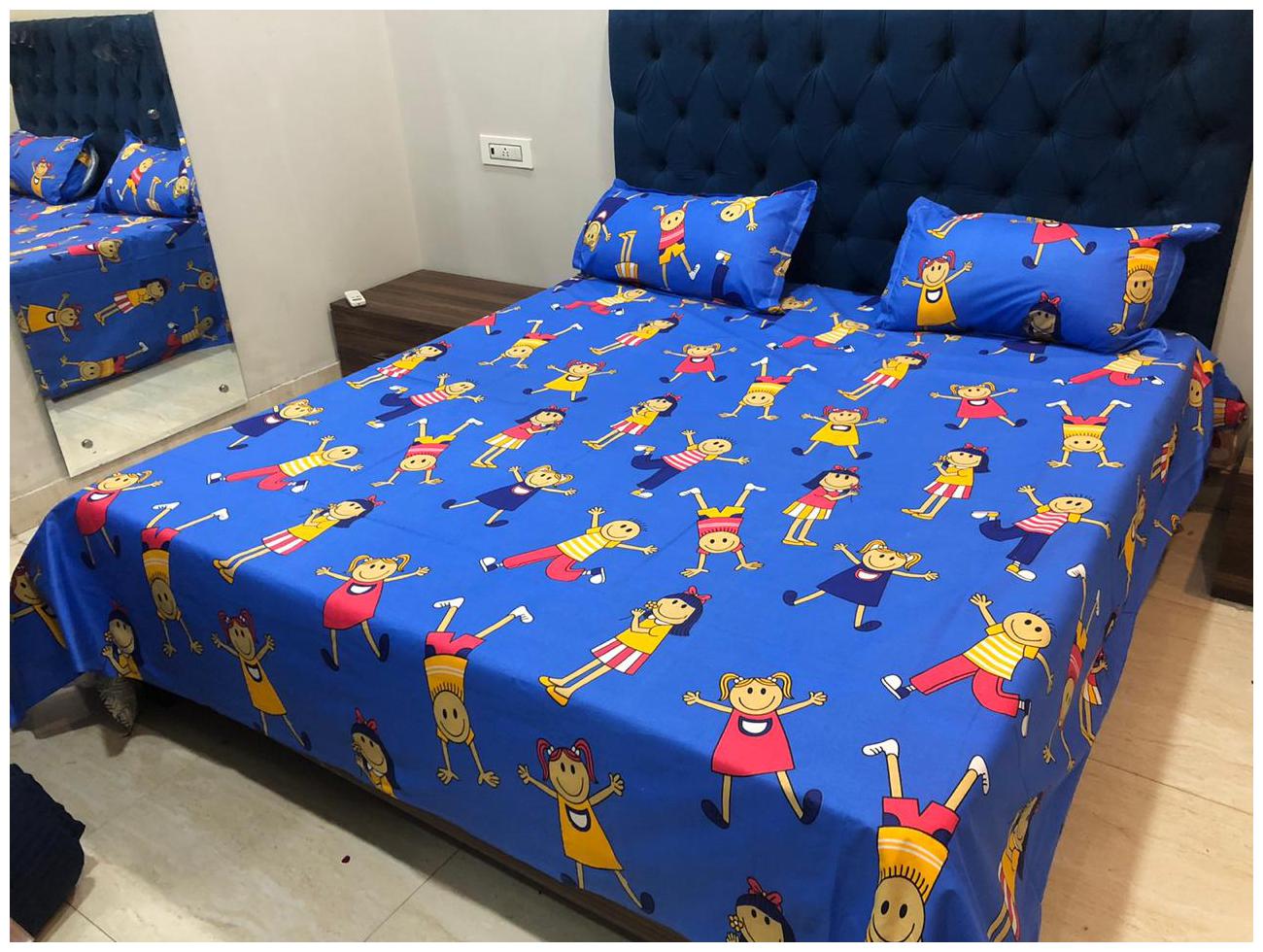 

Morado Cotton Printed Double Size Bedsheet 144 TC ( 1 Bedsheet With 2 Pillow Covers Multi )