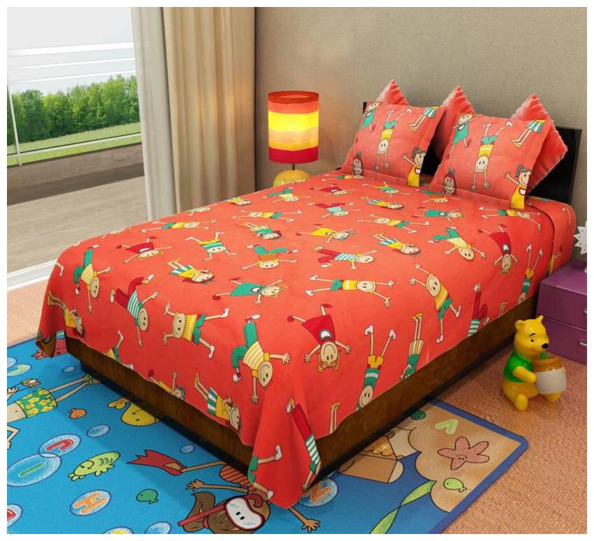 

Morado Cotton Printed Double Size Bedsheet 144 TC ( 1 Bedsheet With 2 Pillow Covers Multi )