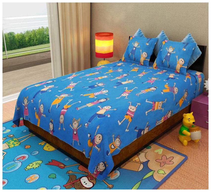 

Morado Cotton Printed Double Size Bedsheet 144 TC ( 1 Bedsheet With 2 Pillow Covers Multi )