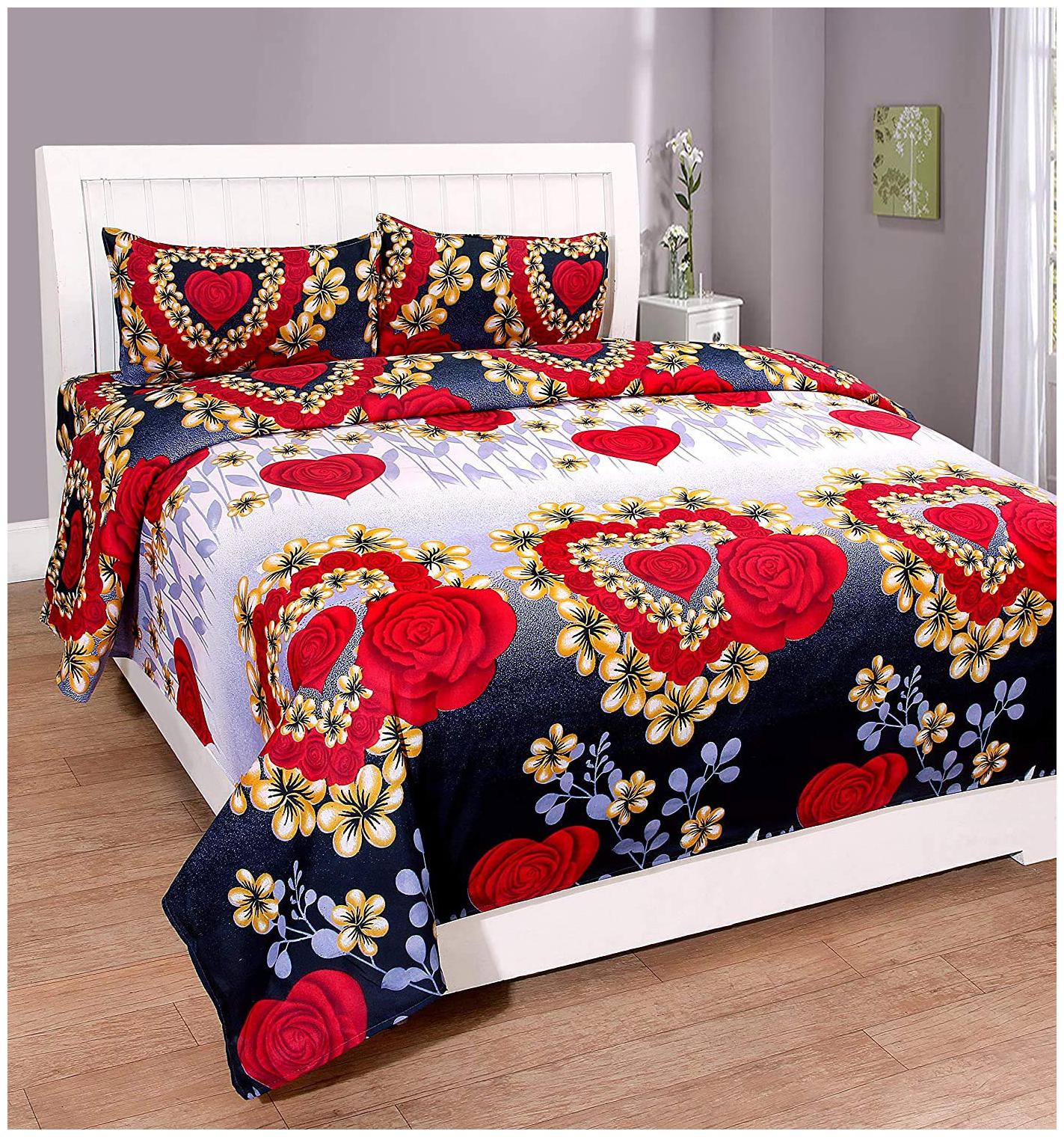 

Morado Cotton Floral Double Size Bedsheet 200 TC ( 1 Bedsheet With 2 Pillow Covers Multi )