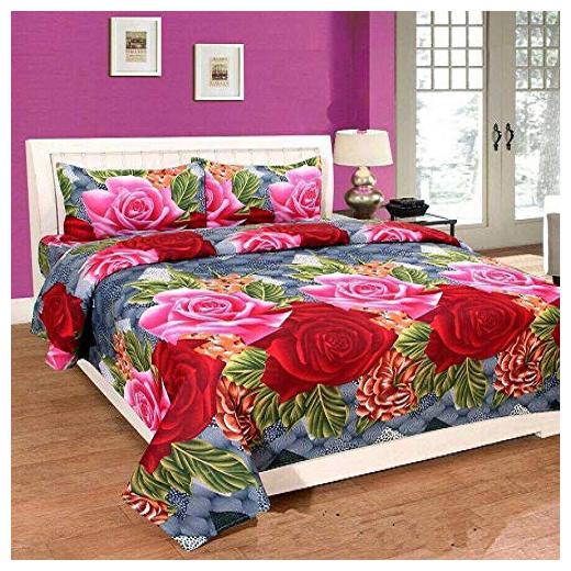 

Morado Cotton Floral Double Size Bedsheet 200 TC ( 1 Bedsheet With 2 Pillow Covers Multi )