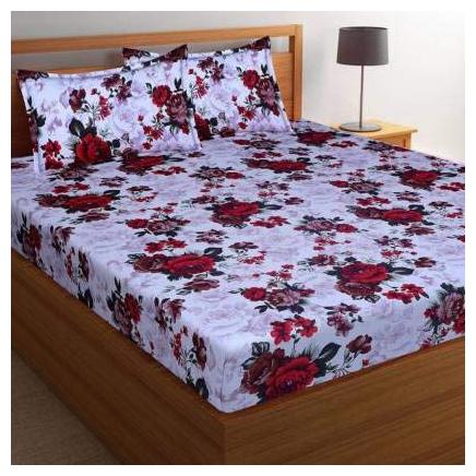 

Morado Cotton Floral Double Size Bedsheet 200 TC ( 1 Bedsheet With 2 Pillow Covers Multi )
