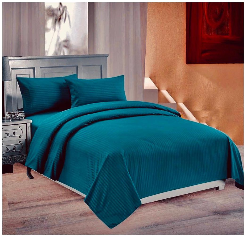 

Morado Cotton Striped Double Size Bedsheet 144 TC ( 1 Bedsheet With 2 Pillow Covers Green )
