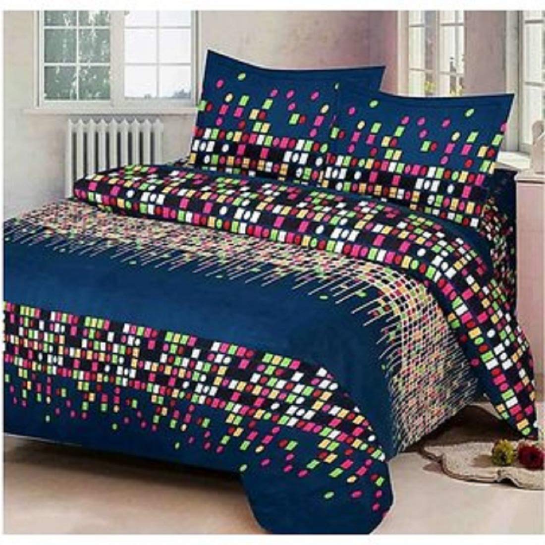 

Morado Cotton Printed Double Size Bedsheet 180 TC ( 1 Bedsheet With 2 Pillow Covers Multi )