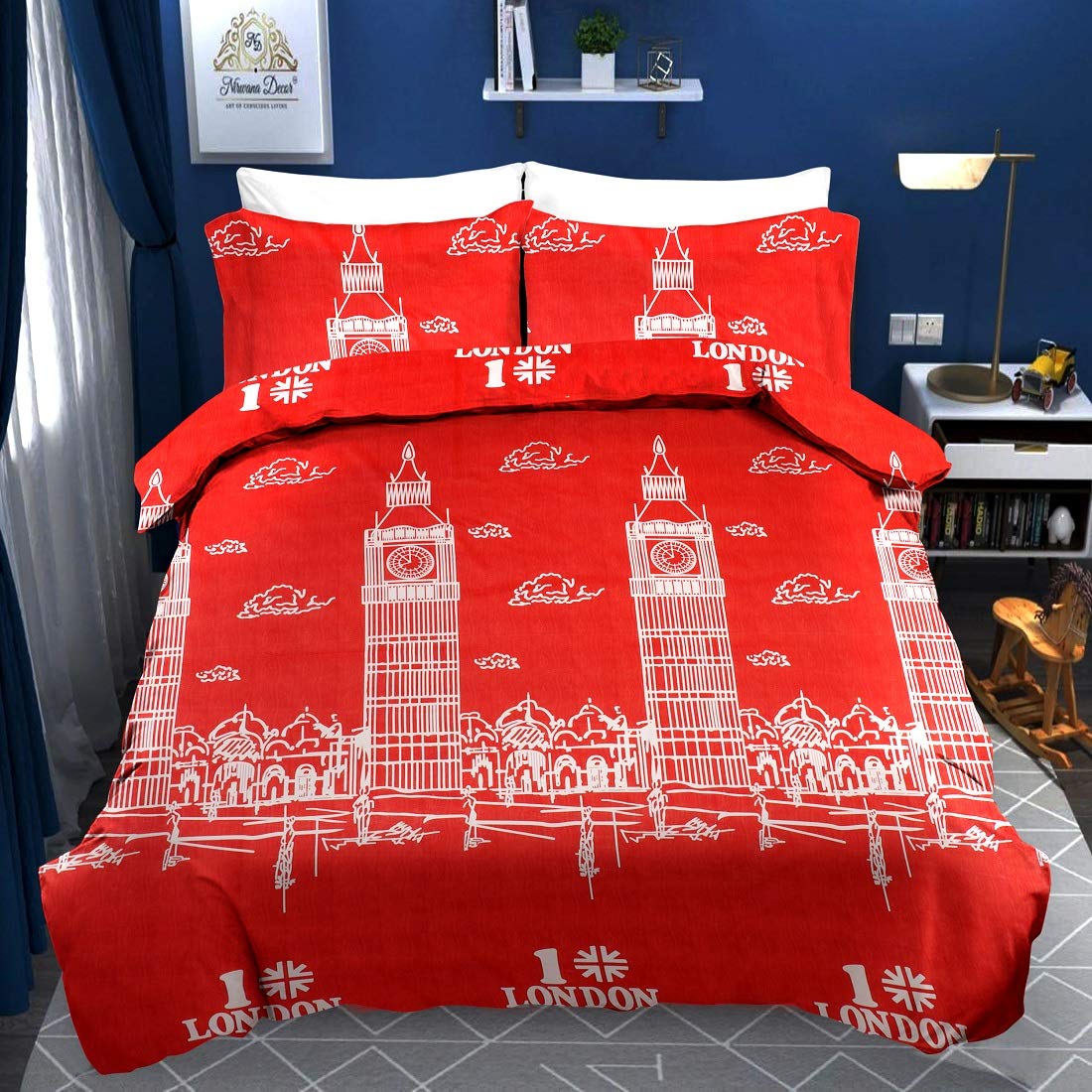 

Morado Cotton Printed Double Size Bedsheet 170 TC ( 1 Bedsheet With 2 Pillow Covers Red )