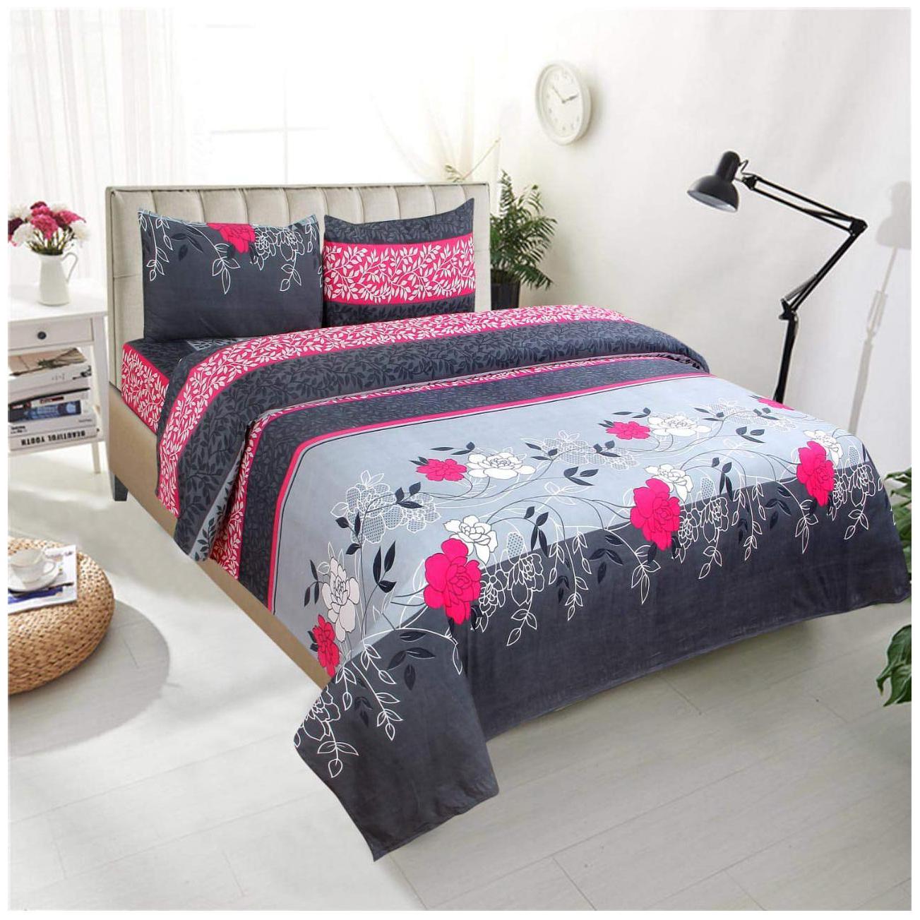 

Morado Cotton Floral Double Size Bedsheet 400 TC ( 1 Bedsheet With 2 Pillow Covers Multi )