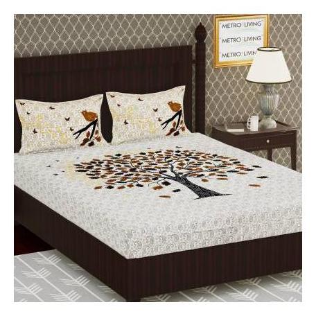 

Morado Cotton Printed Double Size Bedsheet 144 TC ( 1 Bedsheet With 2 Pillow Covers Multi )