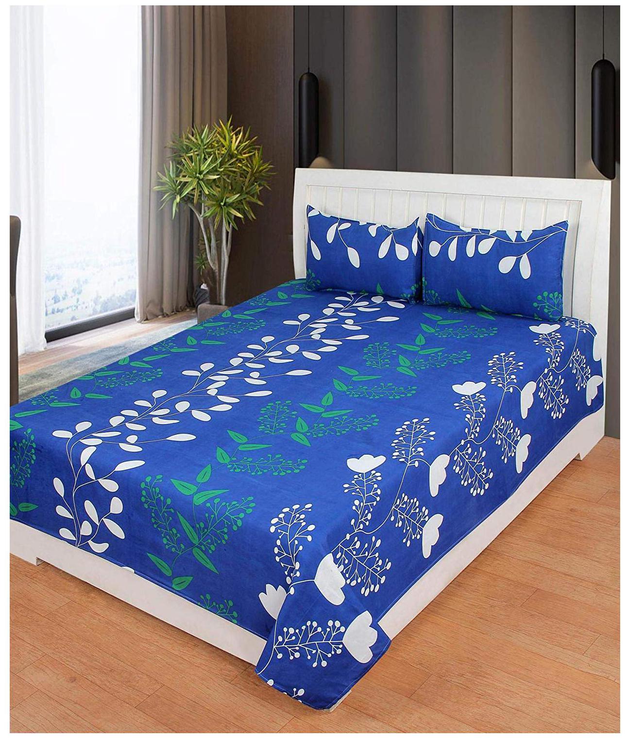 

Morado Cotton Floral Double Size Bedsheet 144 TC ( 1 Bedsheet With 2 Pillow Covers Multi )