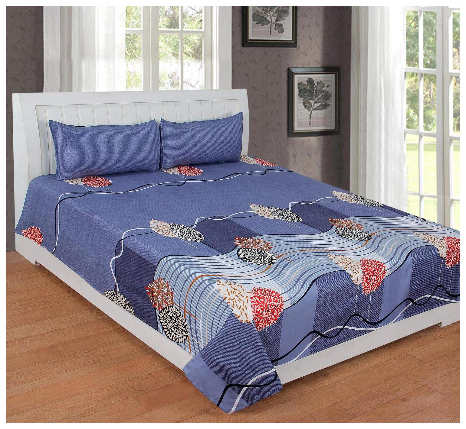 

Morado Cotton Printed Double Size Bedsheet 400 TC ( 1 Bedsheet With 2 Pillow Covers Multi )
