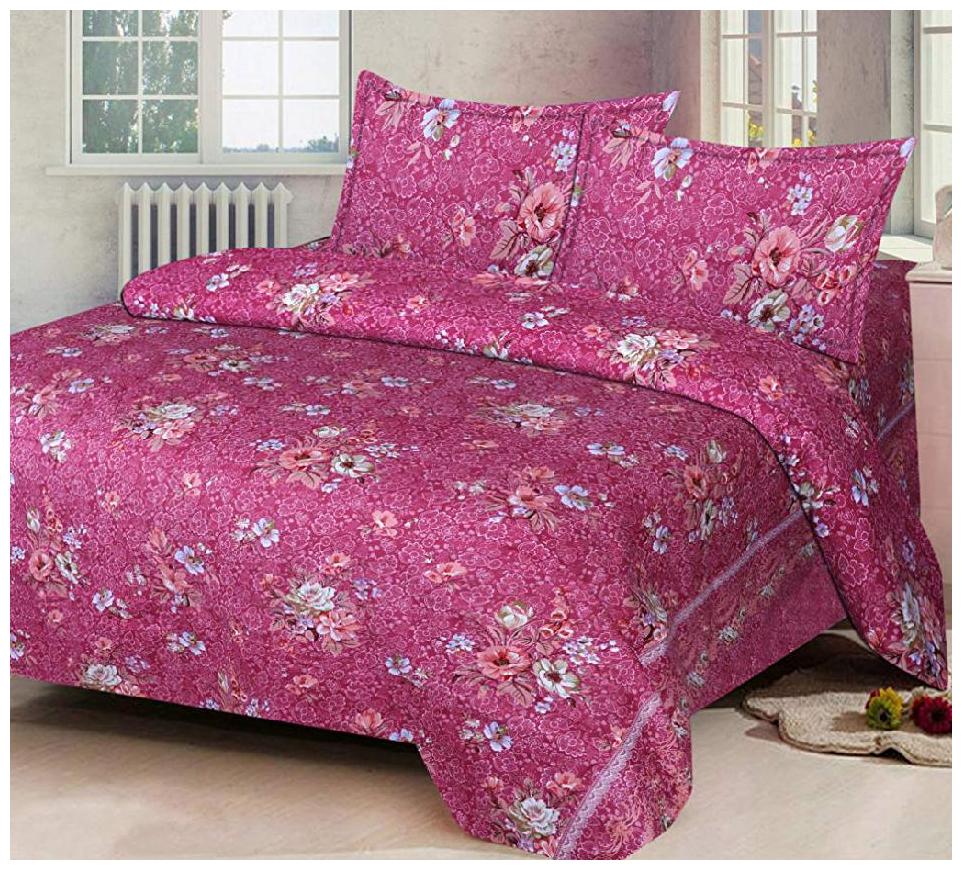 

Morado Cotton Floral Double Size Bedsheet 144 TC ( 1 Bedsheet With 2 Pillow Covers Multi )
