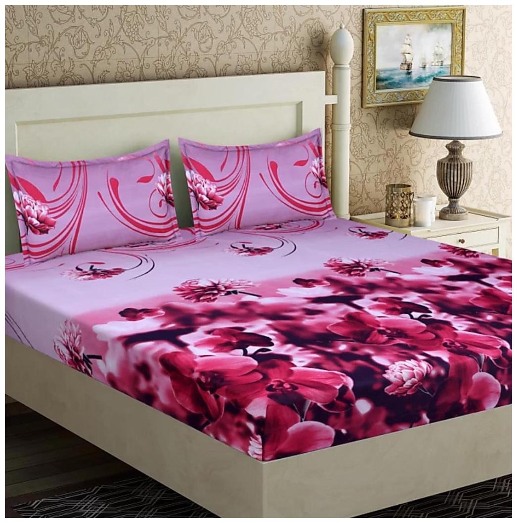 

Morado Cotton Floral Double Size Bedsheet 144 TC ( 1 Bedsheet With 2 Pillow Covers Multi )