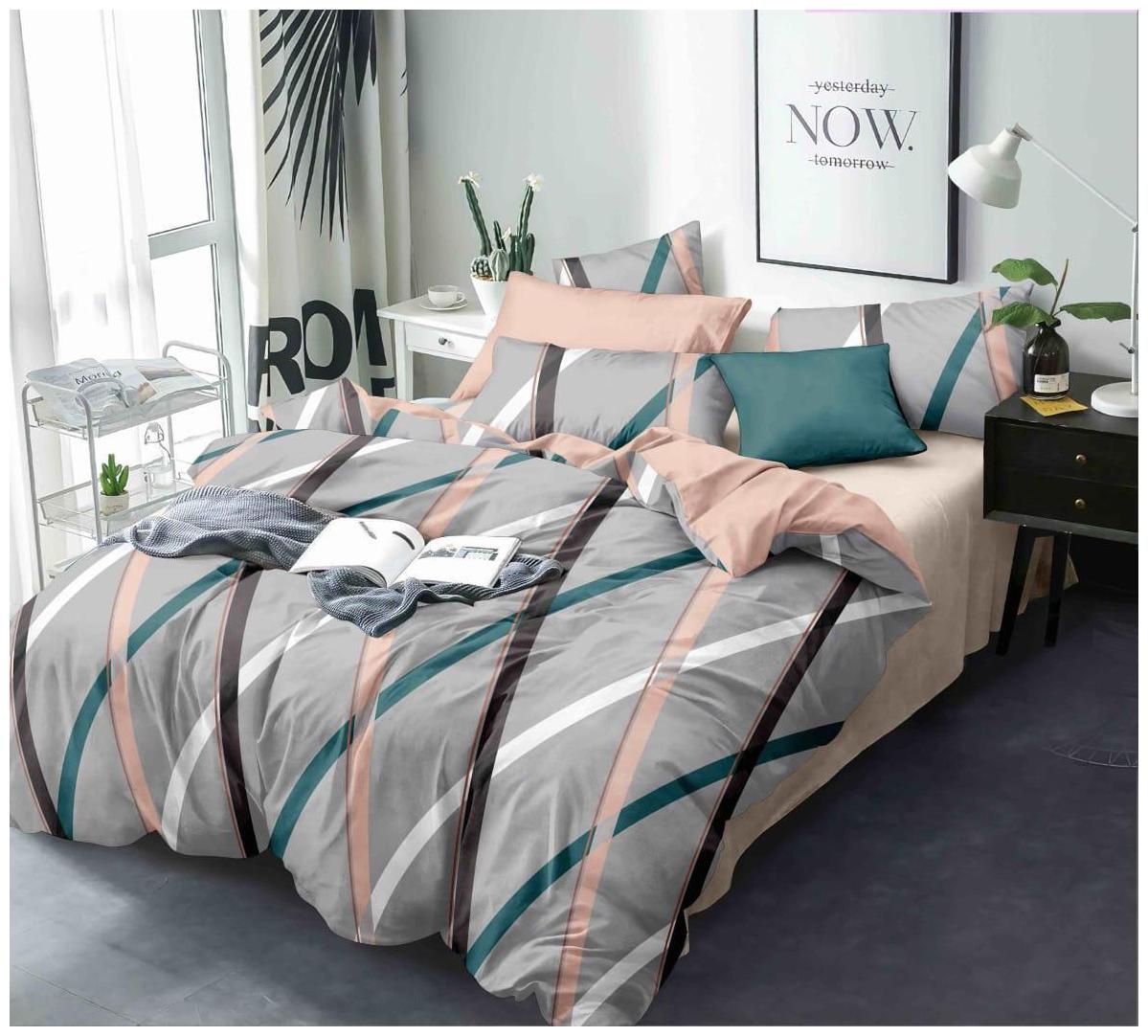 

Morado Cotton Geometric Double Size Bedsheet 144 TC ( 1 Bedsheet With 2 Pillow Covers Grey )
