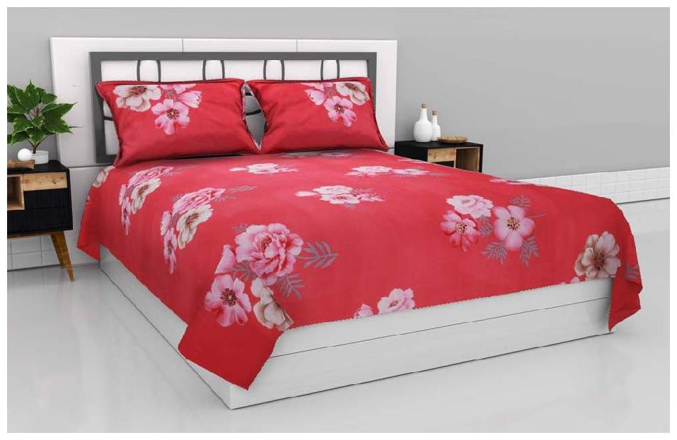 

Morado Cotton Floral Double Size Bedsheet 144 TC ( 1 Bedsheet With 2 Pillow Covers Multi )